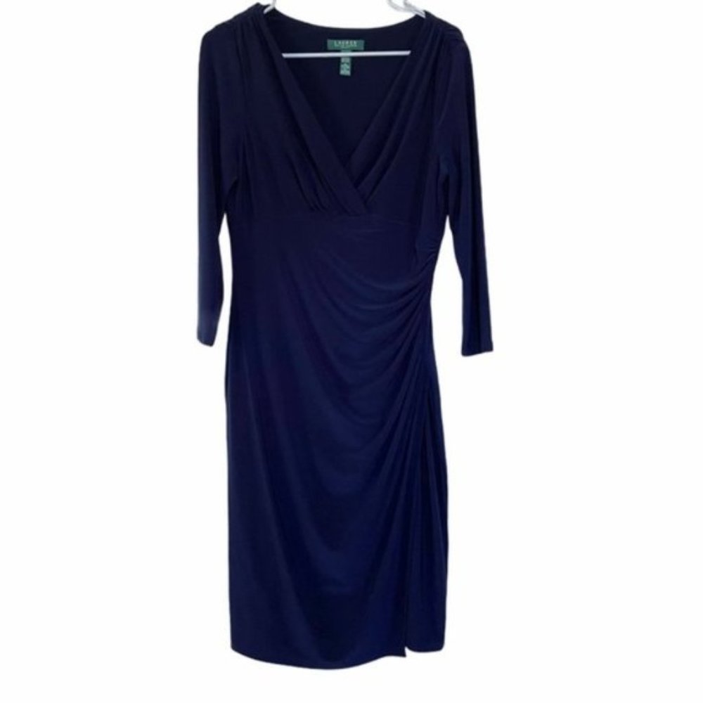 Navy Lauren Ralph Lauren Side Slit Dress